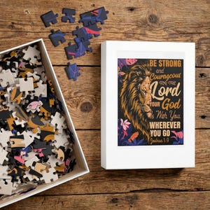 Puzzel met bijbelteksten: wees sterk en moedig Joshua 1:9-puzzel (252 of 500 stukjes)