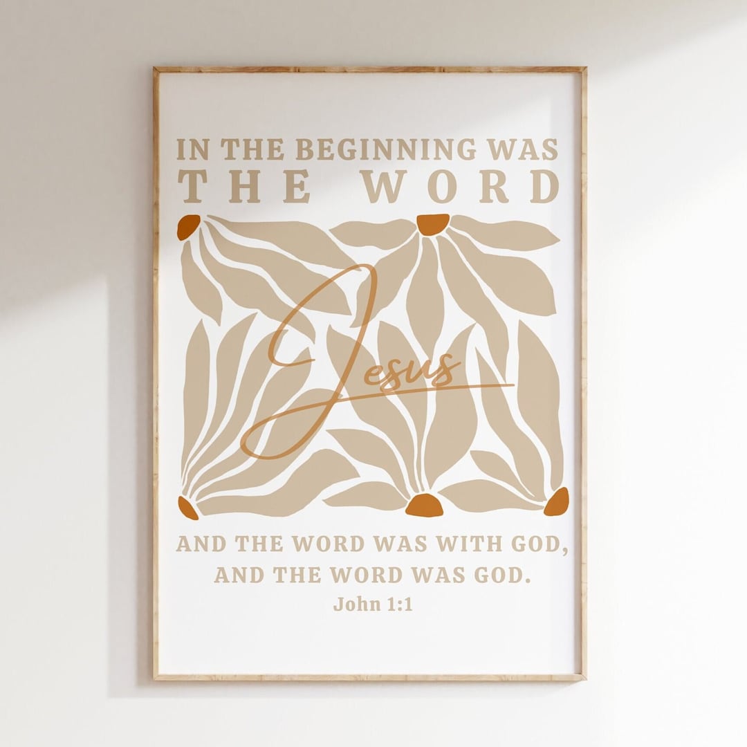 In the Beginning Was the Word, John 1:1 | Jesus Wall Art, Bible Verse ...