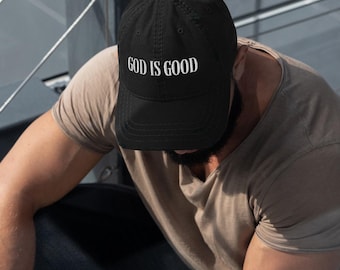 Geborduurde God Is Good-hoed | Hoed in noodlijdende stijl, hoed op basis van geloof, geborduurde christelijke pet
