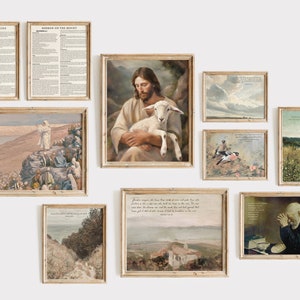 Christian Gallery SET of 10 - Sermon On The Mount Series | Scripture Wall Art, Jesus Art, Christian Decor | Digital Download/PRINTABLE Art