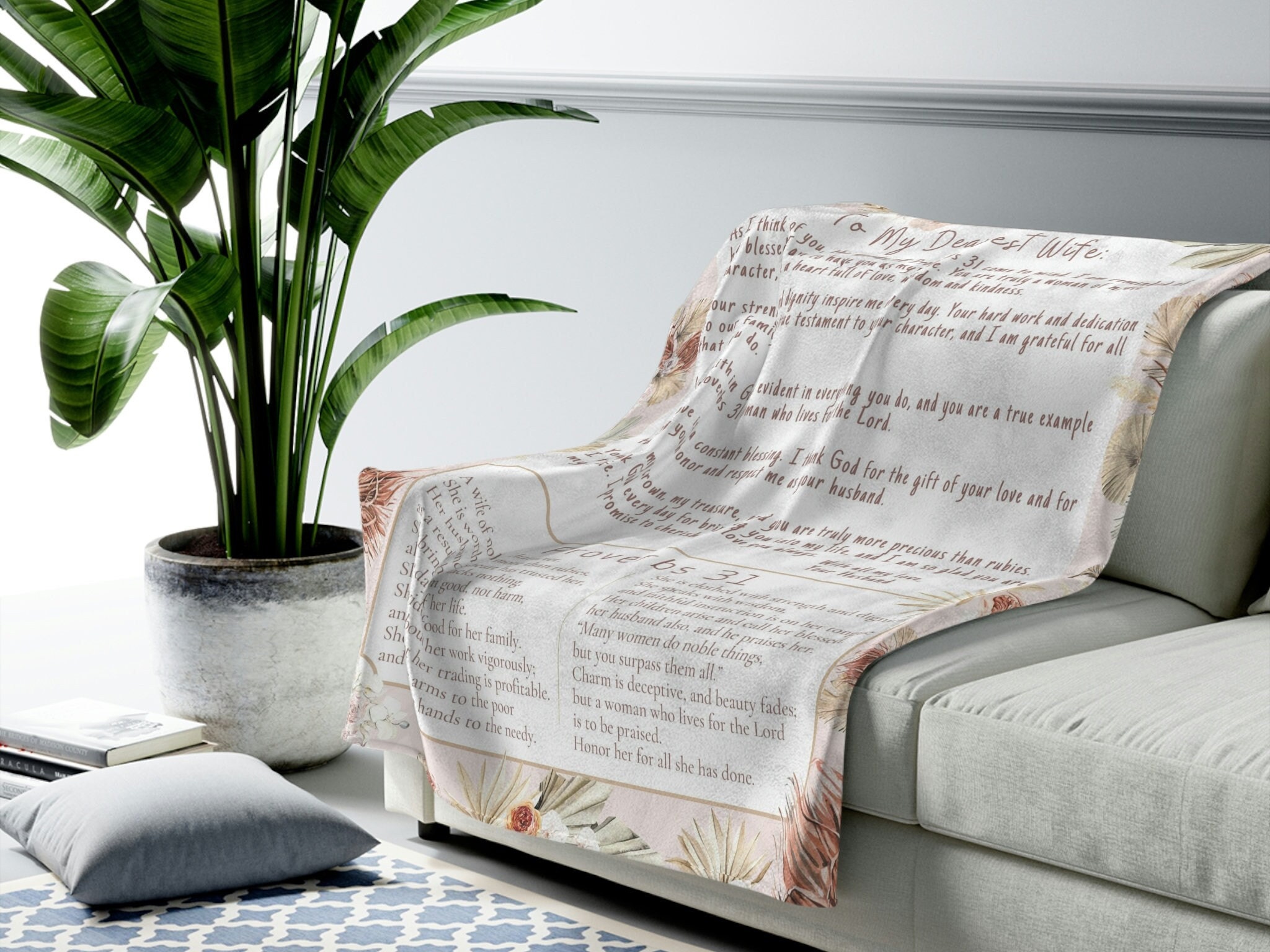 Coperta Cristiana Con Versetti Biblici Per Donna | Morbida Microfibra 101x127cm | Regalo Religioso Ispirazionale Per Compleanno, Guarigione