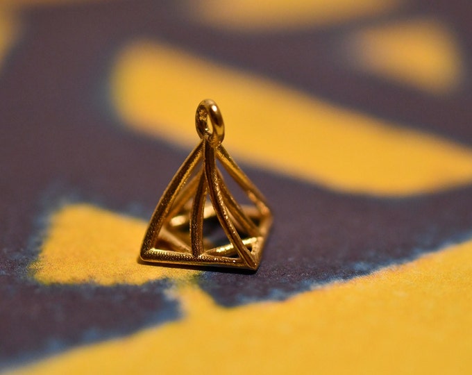 Handcrafted Pyramid Pendant Necklace | Unique Twisted Geometric Jewelry | Minimalist Pyramid Charm for Casual or Formal Wear