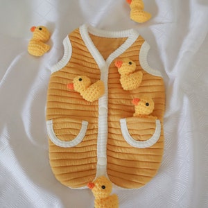 Made in Korea Dog Vest, Cute Sweater, Pet Sweater, Cat Sweater, Yellow Sweater, Size Small to Large, Dog clothes, Pet Clothing