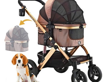 ENZO Pet Stroller Monza Luxury 3-In-1 Stroller, Carrier, Car Seat For Pets