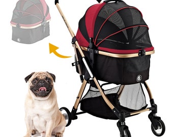 ENZO Pet Stroller Pista Super-Lightweight 3-In-1 Stroller, Carrier, Car Seat For Pets