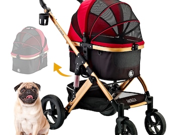 ENZO Pet Stroller Monza Luxury 3-In-1 Stroller, Carrier, Car Seat For Pets