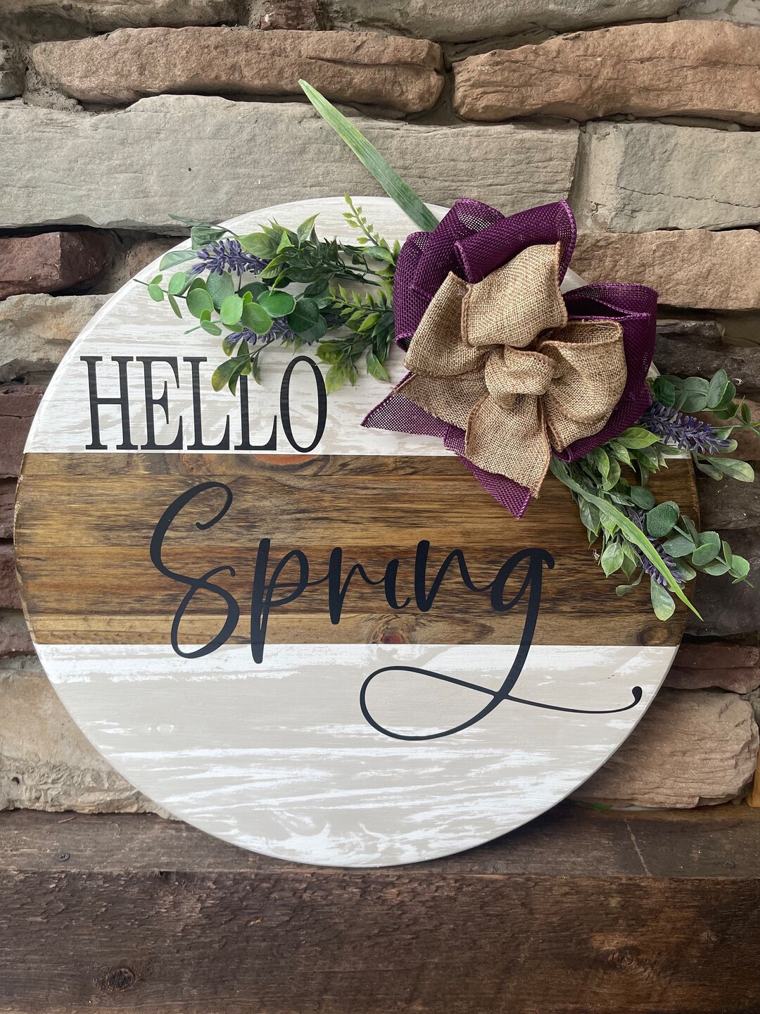 Hello Spring Sign - Etsy