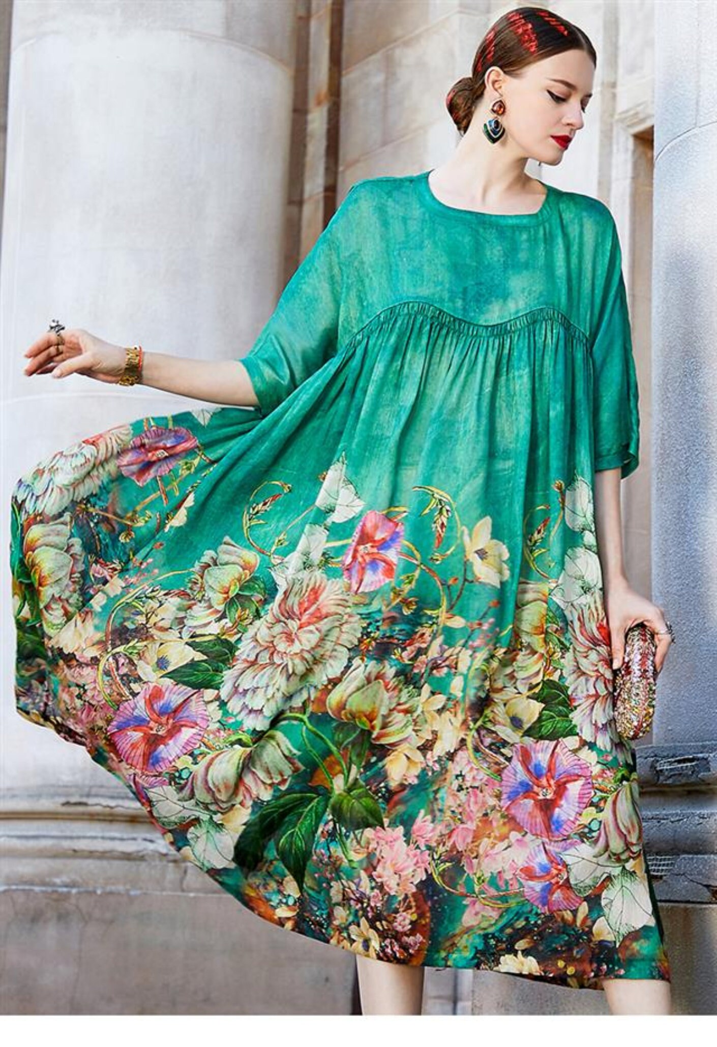 Plus Size Midi Dress Silk Plus Size Dress Curvy A Line Etsy Australia