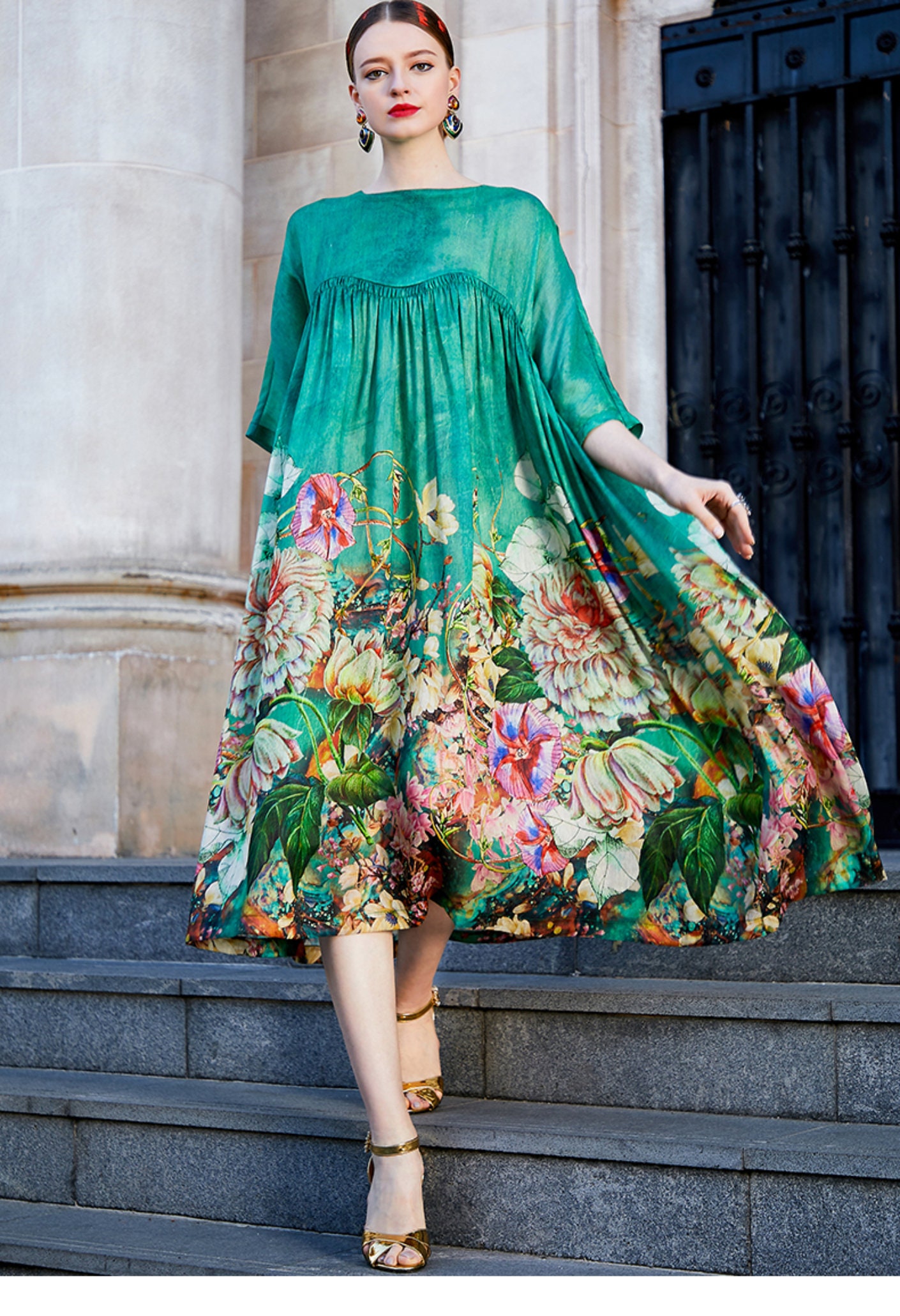 Plus Size Midi Dress Silk Plus Size Dress Curvy A Line Etsy Australia