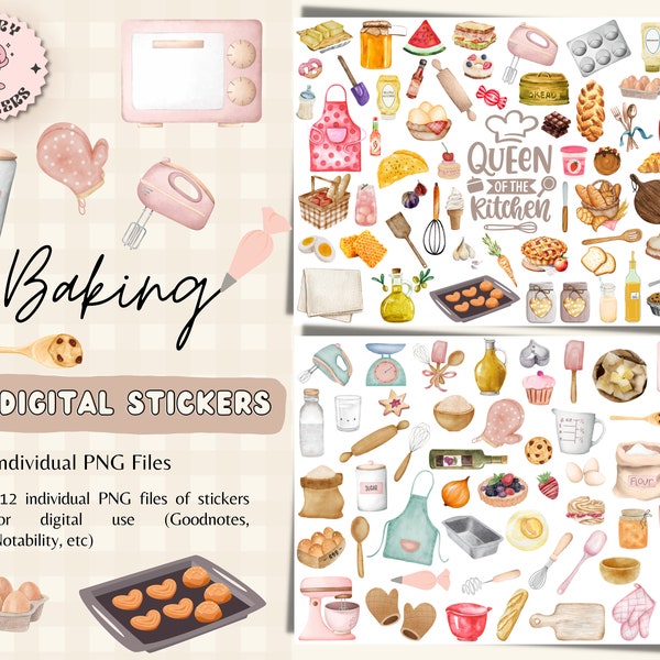 Digital Goodnotes Food Stickers Etsy