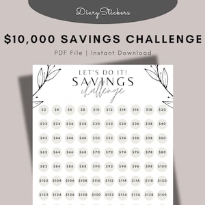 10000 Savings Challenge Printable, 10k Savings Challenge, Challenge Printable, Money Savings Challenge, Instant Download, Savings Tracker