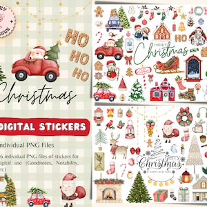 Christmas Digital Stickers for GoodNotes, Christmas Pre-cropped Digital Planner Stickers, GoodNotes Stickers, Winter Digital Stickers, Xmas