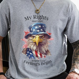 My Rights Patriotic Eagle T-shirt, Eagle Patriot T Shirt, Red White Blue Eagle Tshirt, Republican Patriot Tshirt, America Freedom Tshirt,