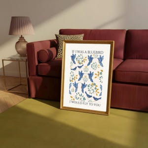 Impresión de pájaro azul / Impresión digital