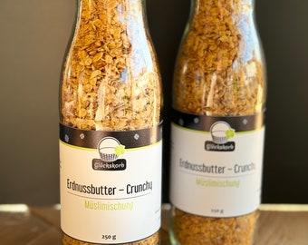 Erdnussbutter Crunchy Granola Geschenk aus der Küche