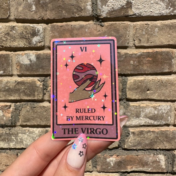 Virgo Tarot Card Sticker | Virgo Stickers | Zodiac Stickers | Earth Sign Stickers