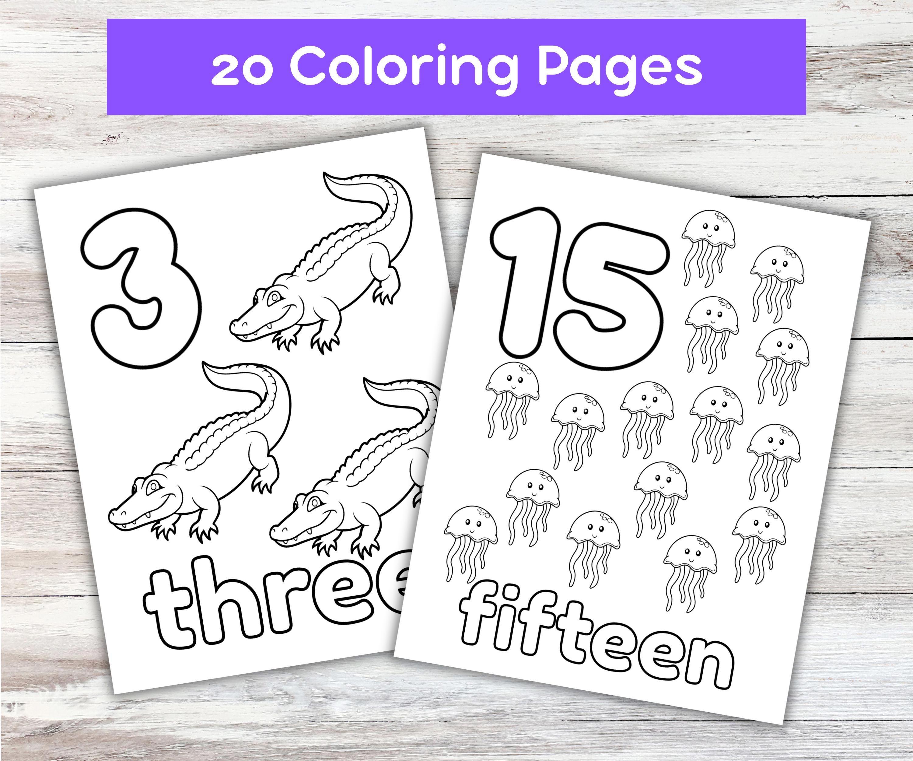 20 Number Coloring Pages | Coloring Book | Number Coloring | Preschool ...