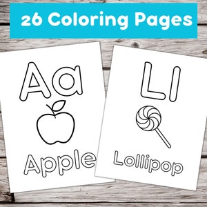 26 Alphabet Coloring Pages | Coloring Book | ABC Coloring | Preschool | Kindergarten | Homeschool | Kids Coloring Page | School Activities