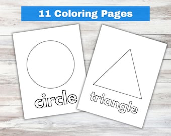 Shapes Coloring Pages | Coloring Book | Shape Coloring | Preschool | Kindergarten | Homeschool | Kids Coloring Page | School Activities