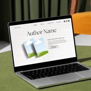 One-page Website Canva Template for Authors, Small Businesses, and Publishers | 3 Colours: Pink, White, Black | Improve Your Online Presence