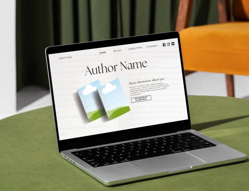 One-page Website Canva Template for Authors, Small Businesses, and Publishers | 3 Colours: Pink, White, Black | Improve Your Online Presence