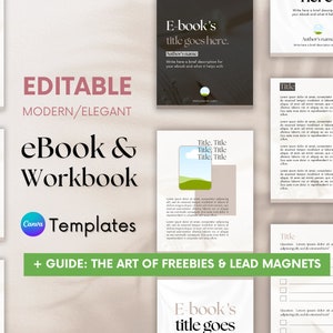 eBook and Workbook Canva Templates for Authors, Business & Course Creators + Freebie and Lead Magnet Guide | Template Marketing Strategy