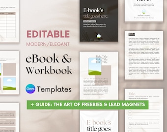 eBook and Workbook Canva Templates for Authors, Business & Course Creators + Freebie and Lead Magnet Guide | Promotion Marketing Strategy