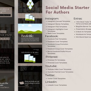 All-in-One Author Social Media Book Promotion Bundle: 150+ Canva Templates | SM Covers, Posts, Stories, Pin, Insta | Guide & Checklist