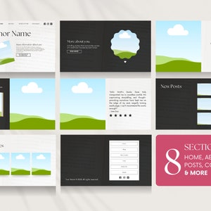 One-page Website Canva Template for Authors, Small Businesses, and Publishers | 3 Colours: Pink, White, Black | Improve Your Online Presence
