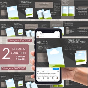 1 Seamless Carousel Author post (7 images) (7560X1350) - Perfect for Instagram, Facebook, LinkedIn
 1 Seamless Carousel Writers social media post (5 images) (5400X1350) - Tailored for TikTok, Instagram, Facebook, and LinkedIn