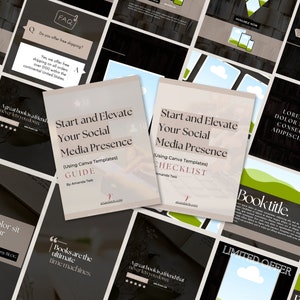 Social Media Book Promotion Bundle | With Guide and Checklist | 150+ Canva Templates | For Facebook, Instagram, Pinterest, Youtube & More