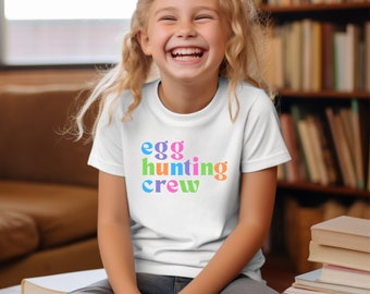 Easter Egg Hunting Crew Kids T-Shirt Easter Eggs Happy Easter Shirts Boys Easter Shirt Girls Easter Shirt Kids Easter Shirt Egg Hunt