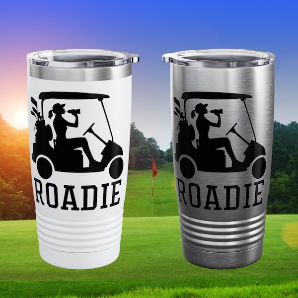 Ladies Golf Roadie Ringneck 20oz Tumbler Golf Gifts for Women Golf Cart Thermos Golf Accessories Golfing Gifts Insulated Tumbler Travel Mug