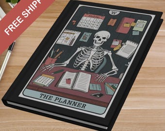 The Planner Tarot Card Hardcover Journal Matte Laminate Finish Lined Journaling Gift for Mom Assistants Project Managers Whimsigoth Mystical