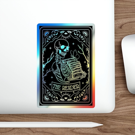 The Reader Tarot Card Sticker Holographic Sticker Tarot Stickers Book Club Gifts Reading Stickers Book Stickers Goth Stickers Bookworm