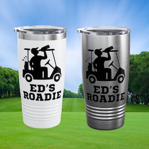 Spersonalizowany spersonalizowany Golf Roadie Ringneck Tumbler 20oz Golfowy prezent dla mężczyzn Tata Wujek Brat Golf Cart Akcesoria golfowe Golfing Prezent Izolowany