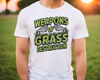 Weapons of Grass Destruction Golf Shirt Funny Golf Gifts for Men Golf Apparel Golf Accessories Golf Gifts for Women Fathers Day Gift for Him
