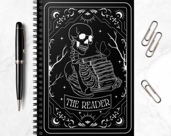 The Reader Tarot Card Notebook Spiral Journal Book Lover Literary Gift Bookish Notebook Bookworm Reading Gifts Teacher Librarian Book Club