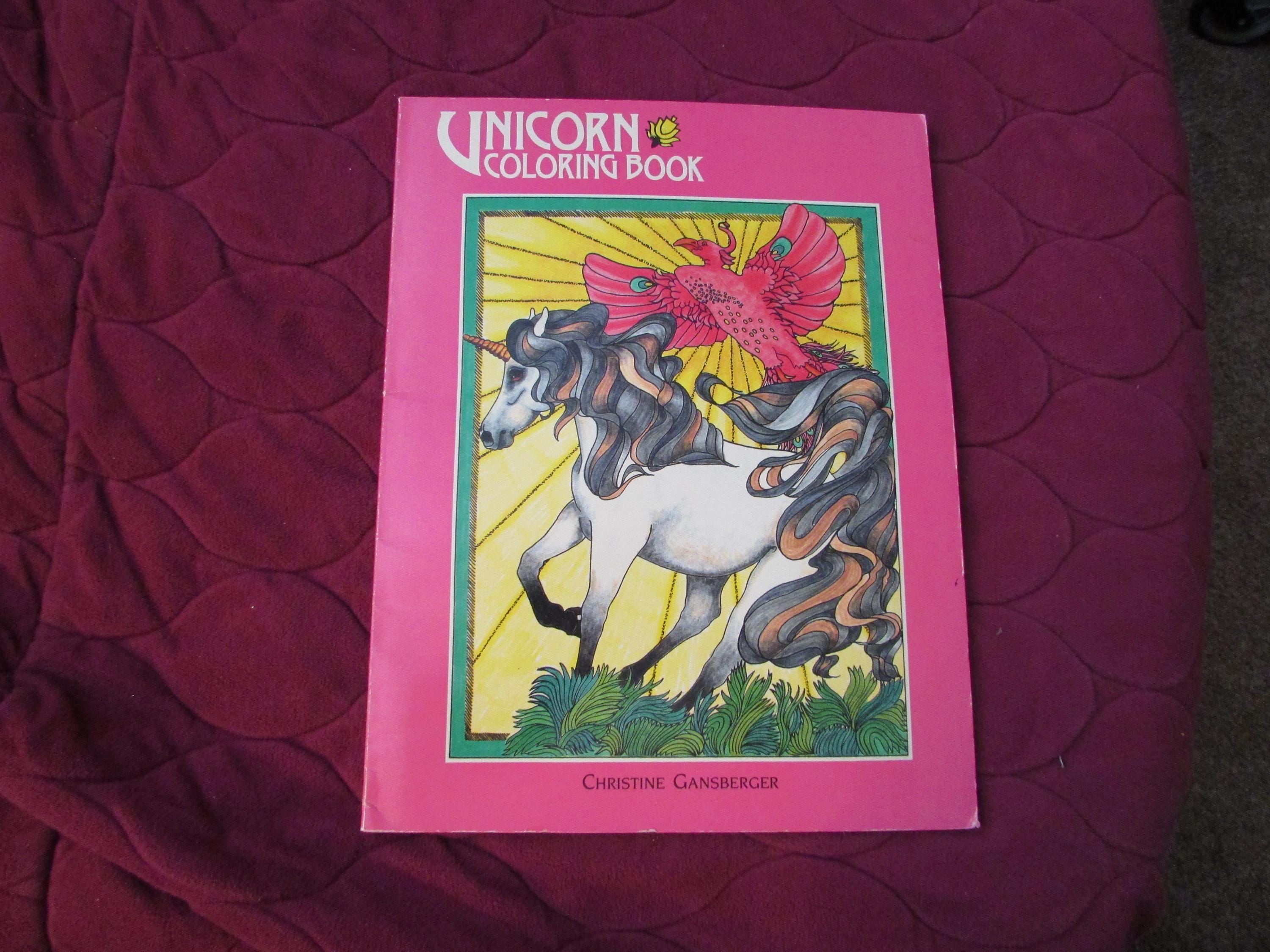Vintage Christine Gansberger 1985 Unicorn Coloring Book - Etsy