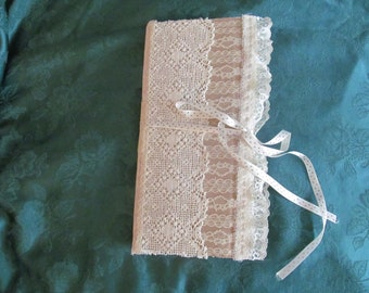oversize 12 inch by 6 inch lace covered junk journal