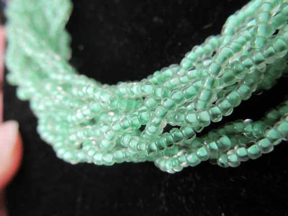 light green braided bead necklace 7 feet  3 inche… - image 3