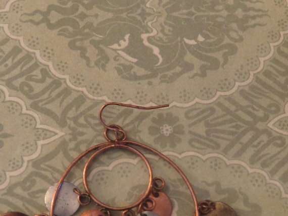 copper hoop dangle earrings - image 3