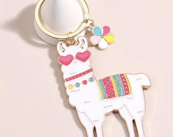 Metal llama keychain