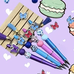 72 Teile Kugelschreiber DIY Set pink, lila und blau