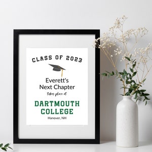 My Next Chapter Graduation Printable | Personalized Graduation Party Decor | Graduation Party Signs | 8 x 10&quot; & 16 x 24&quot; Editable Templates