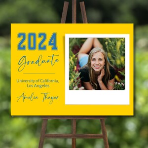 Graduation Welcome Sign With Photo | Personalized Graduation Party Decor | Graduation Party Signs | High School Grad | Senior 2024 | UCLA