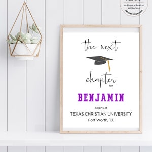 My Next Chapter Graduation Printable | Personalized Graduation Party Decor | Graduation Party Signs | 2024 Graduation Decoration | Canva