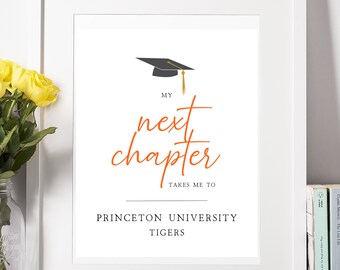 Princeton University My Next Chapter Graduation Template | Graduation Party Decor | Graduation Party Signs | 2024 Graduation Decoration