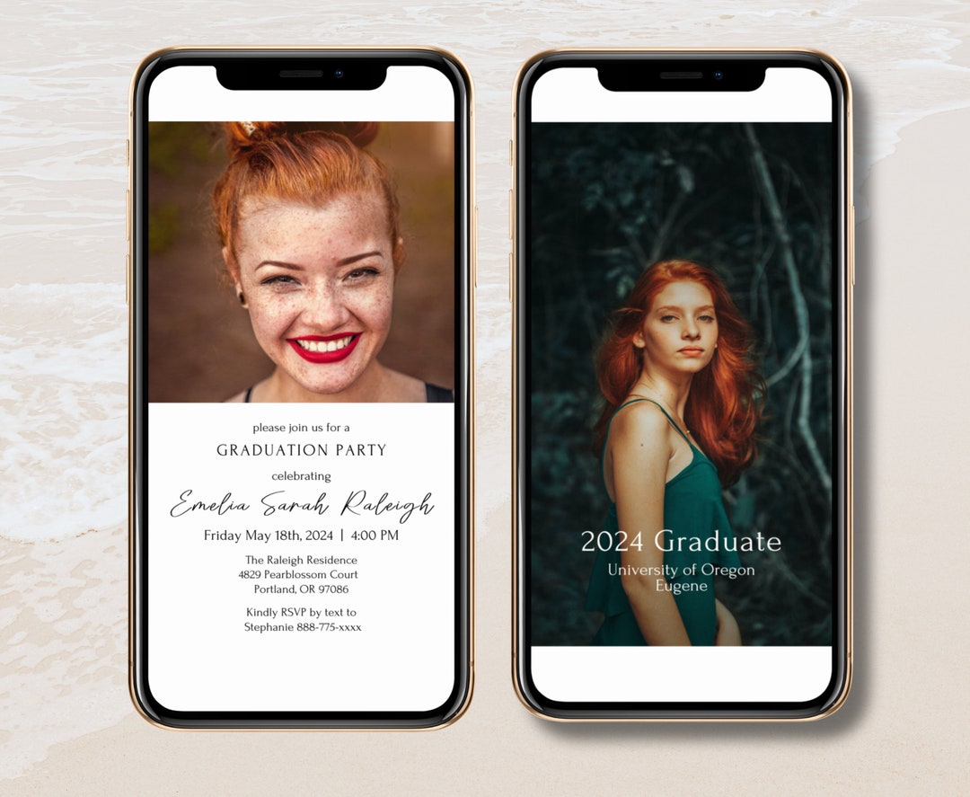 E Invite Graduation Template Digital Grad Announcement Online