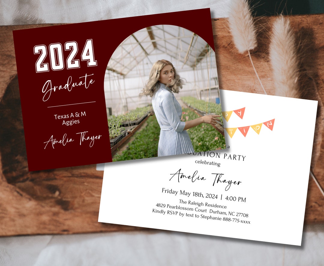 Texas A & M 2024 Graduation Invitation Graduations Invitations Congrats